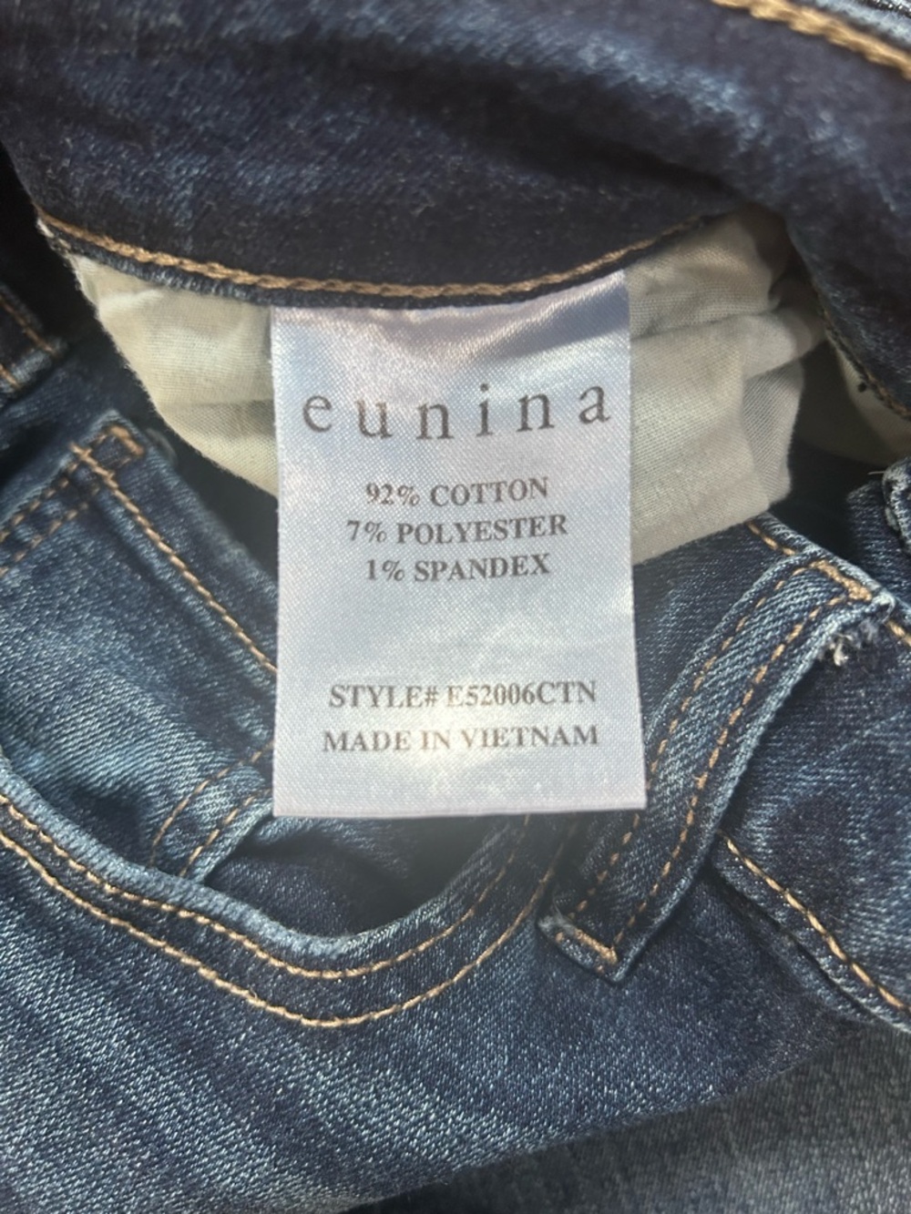 Eunina “Jude” Ankle Skinny Jeans Size 5 Mid Rise Dark Wash Stretch Denim - Picture 9 of 14